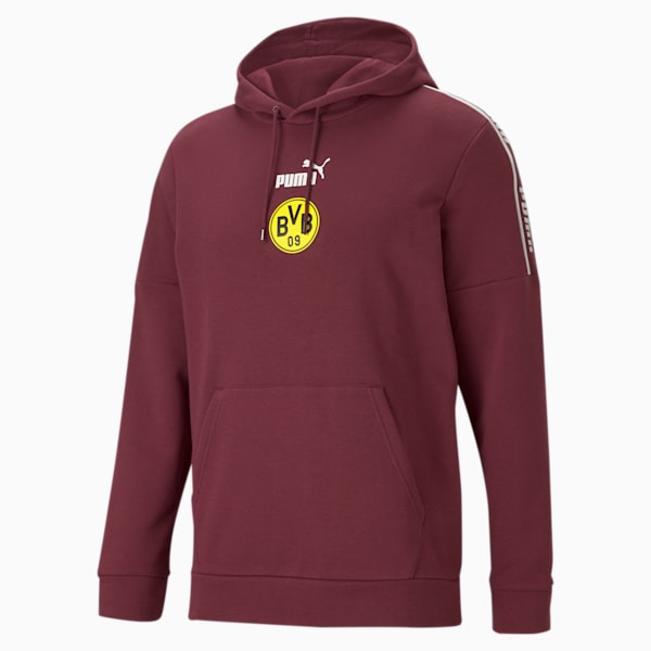 Sudadera con capucha BVB ftblCulture para hombre, Burgundy-Cyber Yellow, extralarge